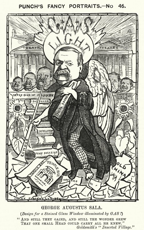 Yumruk karikatür: George Augustus Sala, İngiliz yazar ve gazeteci (gravür) by Edward Linley (after) Sambourne