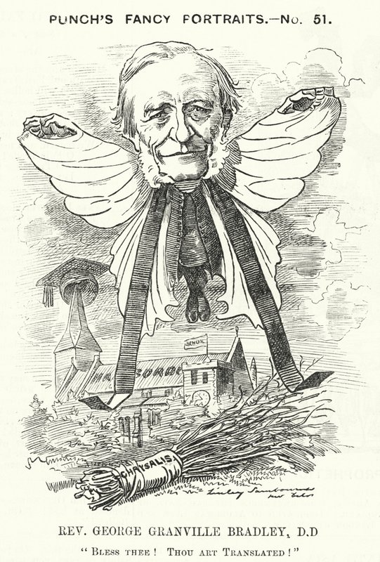Yumruk karikatür: George Granville Bradley, İngiliz ilahi, bilgin ve Westminster Dekanı (gravür) by Edward Linley (after) Sambourne