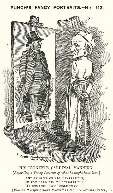 Yumruk karikatür: Henry Edward Manning, İngiliz Kardinal ve Westminster Katolik Başpiskoposu (gravür) by Edward Linley (after) Sambourne