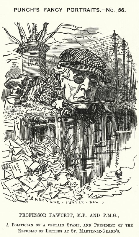 Yumruk karikatür: Henry Fawcett, İngiliz politikacı ve ekonomist (gravür) by Edward Linley (after) Sambourne