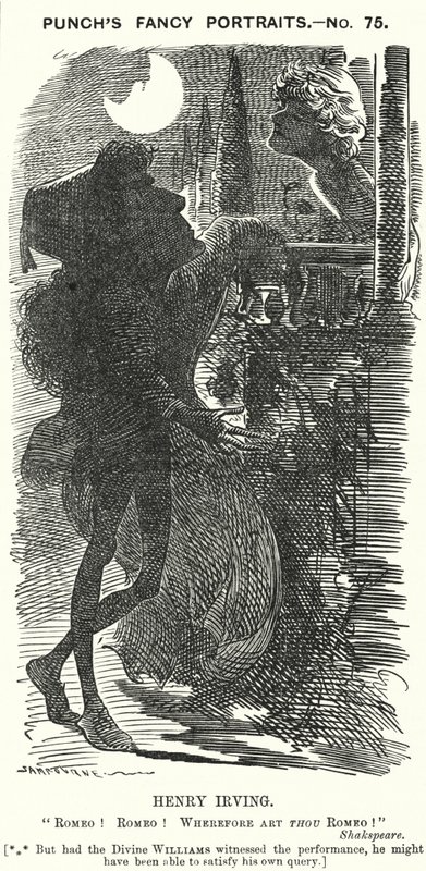 Yumruk karikatür: Henry Irving, İngiliz aktör (gravür) by Edward Linley (after) Sambourne