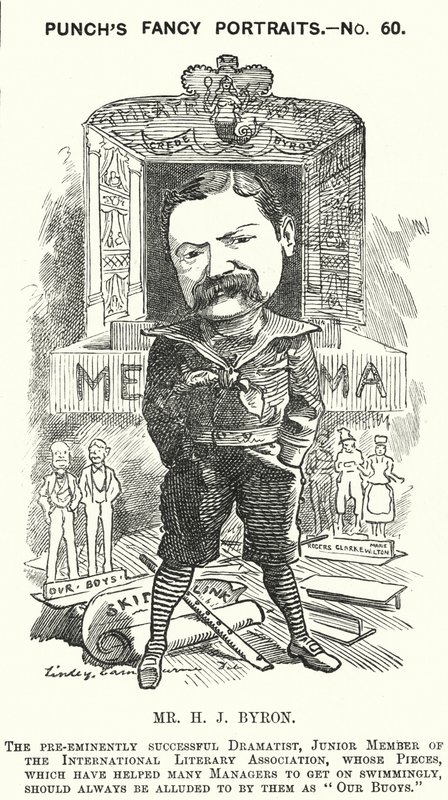 Yumruk karikatür: Henry James Byron, İngiliz oyun yazarı (gravür) by Edward Linley (after) Sambourne