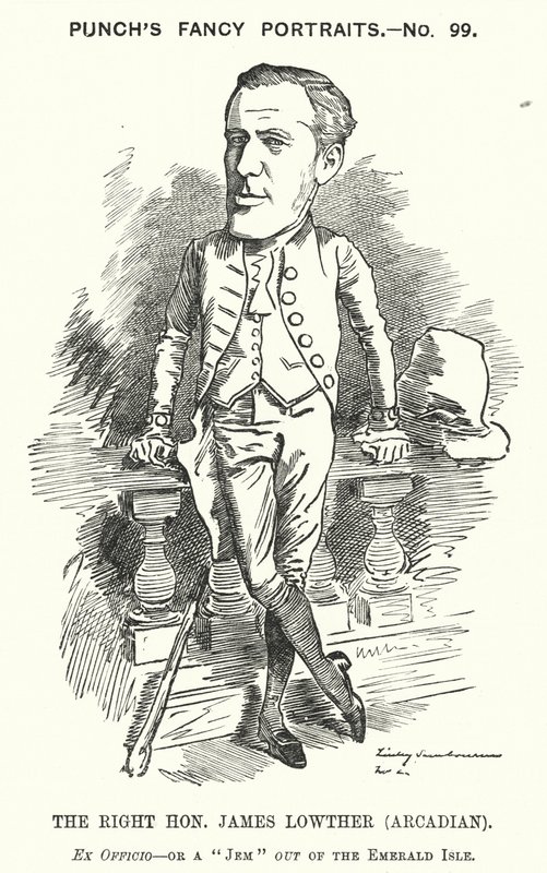 Yumruk karikatür: James Lowther, İngiliz Muhafazakar politikacı ve sporcu (gravür) by Edward Linley (after) Sambourne