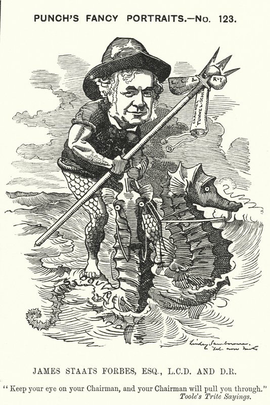 Yumruk karikatürü: James Staats Forbes, İskoç demiryolu mühendisi ve yöneticisi (gravür) by Edward Linley (after) Sambourne