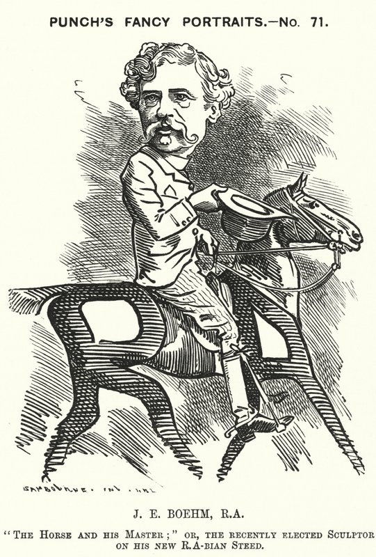 Yumruk karikatürü: Joseph Edgar Boehm, İngiliz heykeltıraş (gravür) by Edward Linley (after) Sambourne