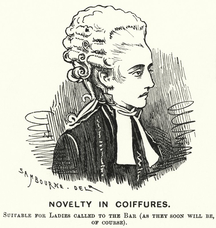 Punch karikatür: Kuaförlerde Yenilik (gravür) by Edward Linley (after) Sambourne