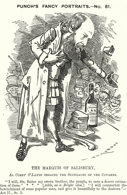 Yumruk karikatür: Robert Gascoyne-Cecil, Salisbury 3. Marki, İngiliz Muhafazakar politikacı (gravür) by Edward Linley (after) Sambourne