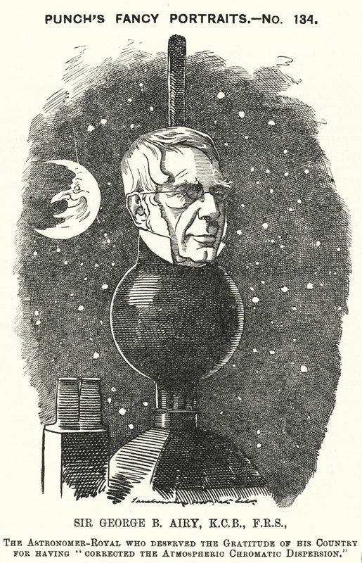 Yumruk karikatürü: Sir George Biddell Airy, İngiliz Kraliyet Astronomu (gravür) by Edward Linley (after) Sambourne