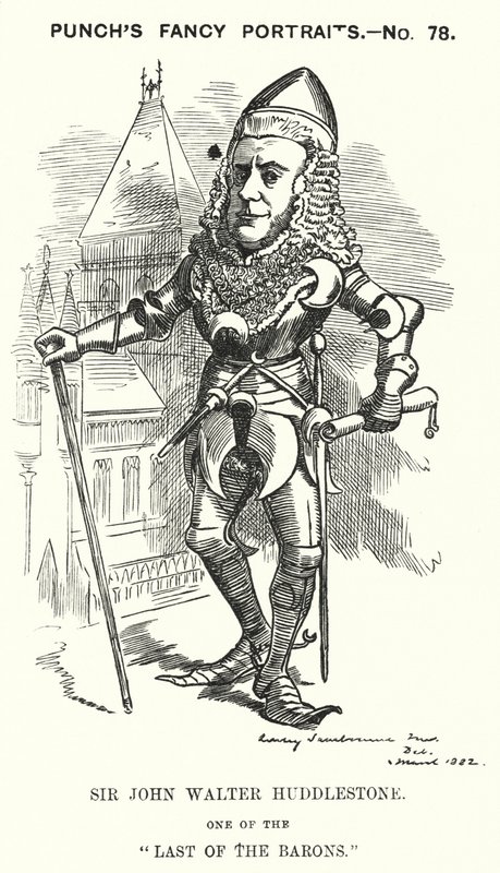 Yumruk karikatürü: Sir John Walter Huddleston, İngiliz avukat ve yargıç (gravür) by Edward Linley (after) Sambourne