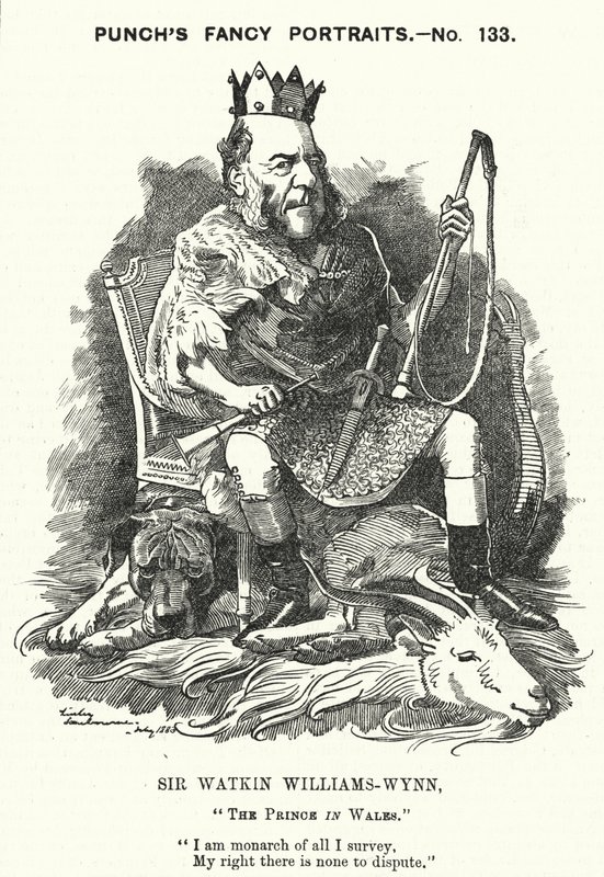 Yumruk karikatür: Sir Watkin Williams-Wynn, 6. Baronet, Galli Muhafazakar politikacı (gravür) by Edward Linley (after) Sambourne