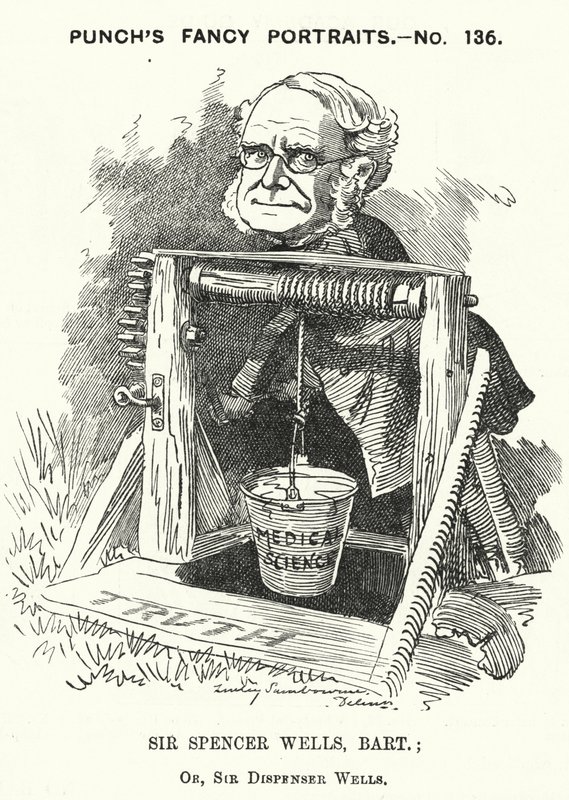 Yumruk karikatürü: Thomas Spencer Wells, İngiliz doktor, Kraliçe Victoria
