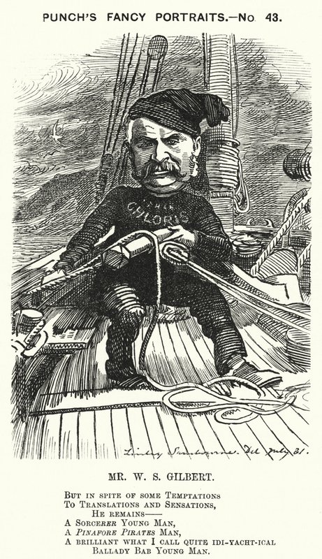 Punch karikatür: WS Gilbert, İngiliz oyun yazarı ve librettist (gravür) by Edward Linley (after) Sambourne