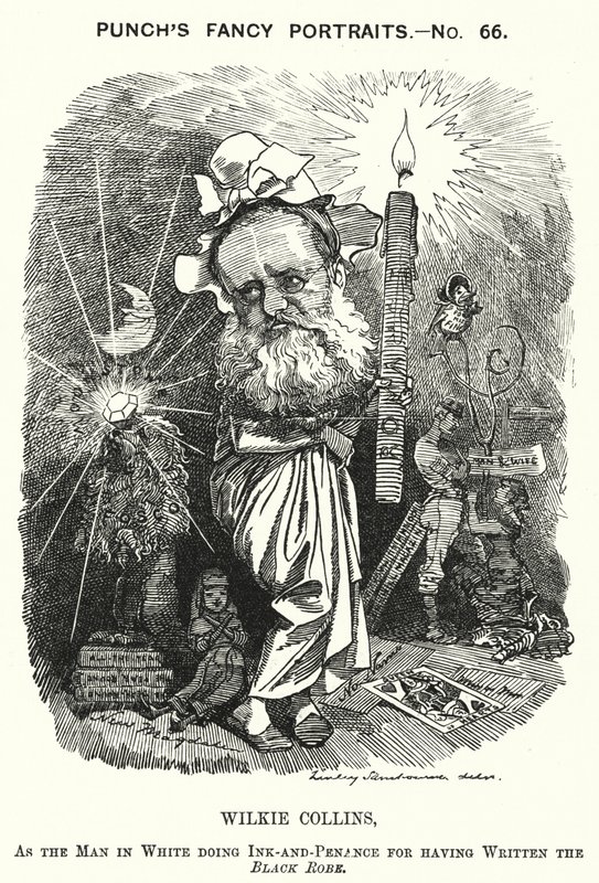 Punch karikatür: Wilkie Collins, İngiliz romancı, oyun yazarı ve kısa öykü yazarı (gravür) by Edward Linley (after) Sambourne
