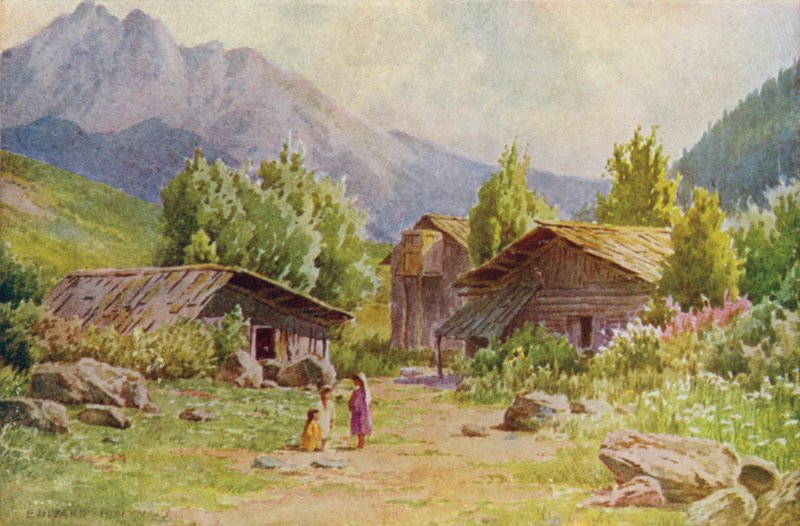 Lidar Vadisi, Pahlgam Köyünden Bir Köşe by Edward Mary Joseph Molyneux