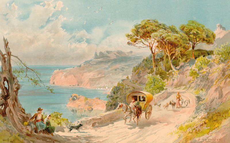 Soller, Mayorka yakınlarındaki Sahil Yolu (renkli taş) by Edward Theodore Compton
