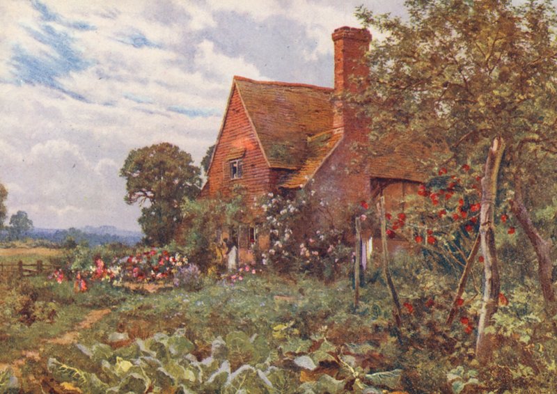 Kaldığım yalnız kır evi (renkli taş) by Edward Wilkins Waite
