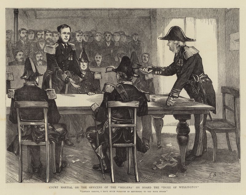 Wellington Dükü Gemideki Megaera Subayları Üzerine Askeri Mahkeme by Edwin Buckman