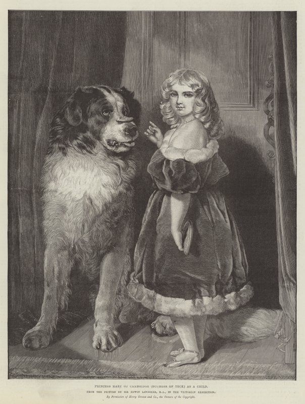 Victoria Sergisinde Çocukken Cambridge Prensesi Mary (Teck Düşesi) by Edwin Landseer