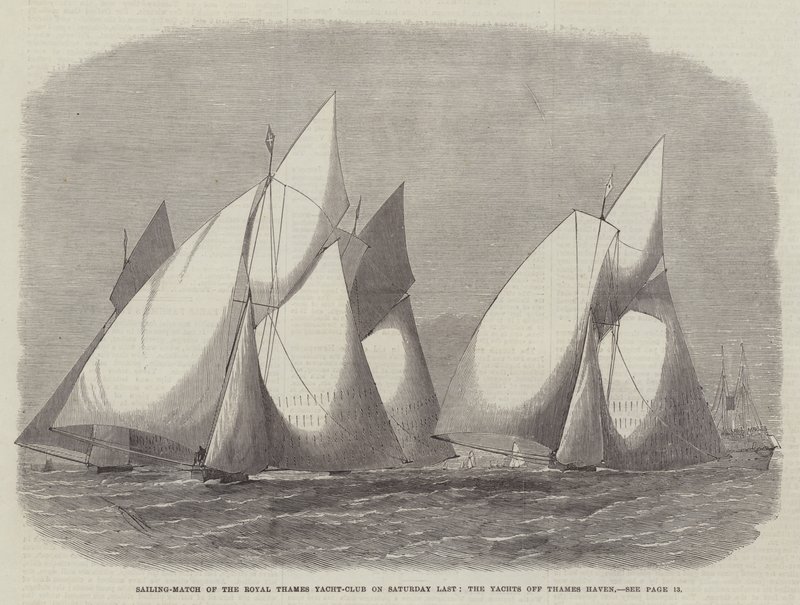 Royal Thames Yat Kulübünün Cumartesi Günü Yelken Maçı Geçen, Thames Haven Açıklarındaki Yatlar by Edwin Weedon