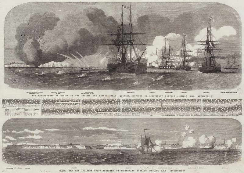 İngiliz ve Fransız Buhar Filosu tarafından Odessa'nın Bombardımanı by Edwin Weedon