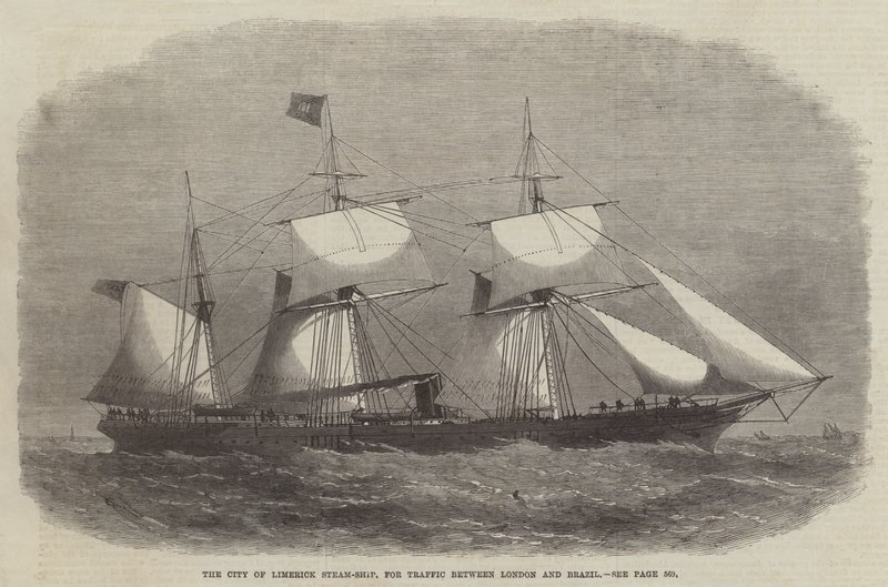 Londra ve Brezilya arasındaki trafik için Limerick Şehri Buharlı Gemi by Edwin Weedon