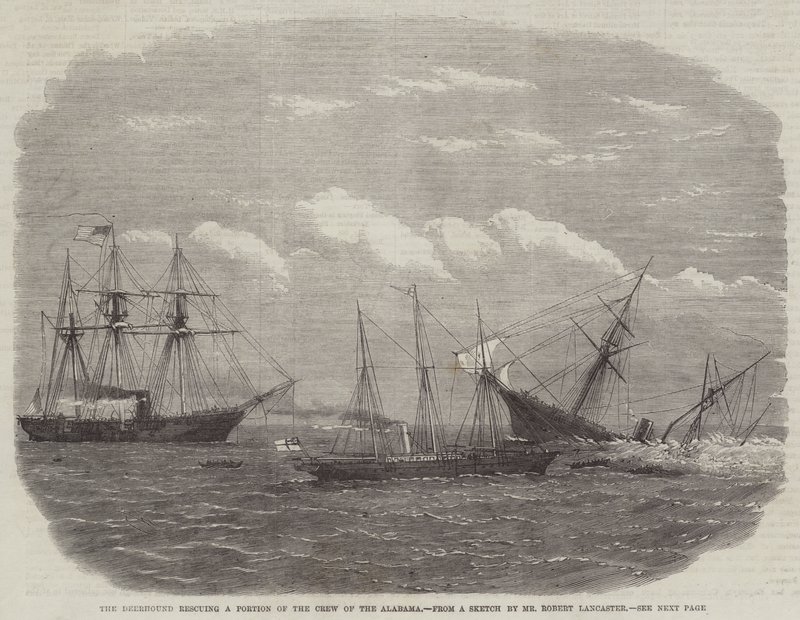 Alabama Mürettebatının Bir Kısmını Kurtarırken Geyik Tazısı by Edwin Weedon