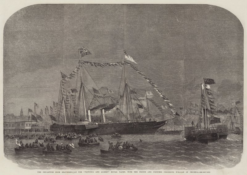 Prusya Prensi ve Prensesi Frederick William ile Victoria ve Albert Kraliyet Yatının Gravesend