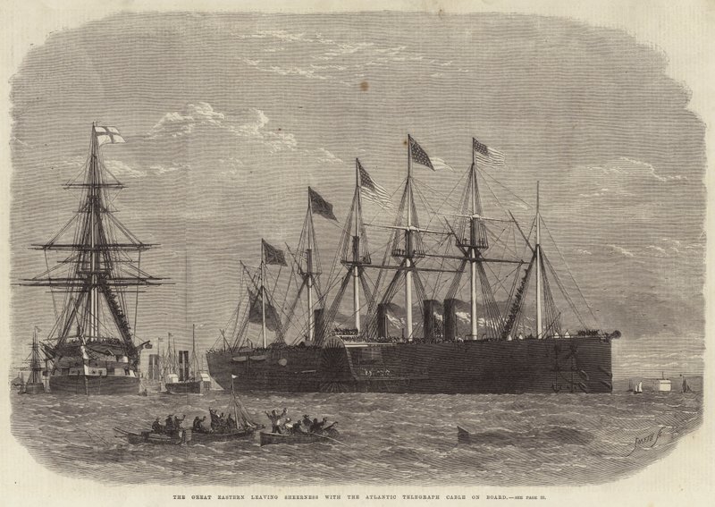 Büyük Doğu, Gemide Atlantik Telgraf Kablosu ile Sheerness'ten ayrılıyor by Edwin Weedon