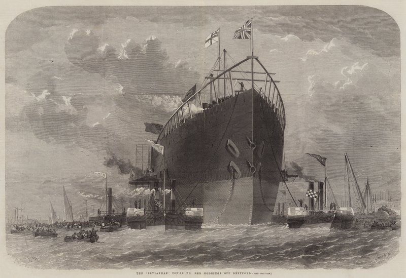 Leviathan, Deptford açıklarındaki Demirlemelerine çekildi by Edwin Weedon