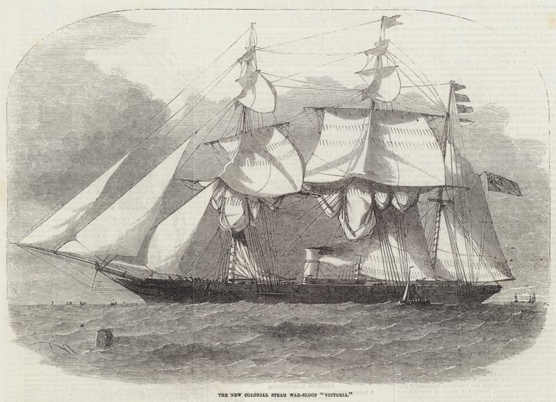 Yeni Sömürge Buharı Savaş Sloop Victoria by Edwin Weedon