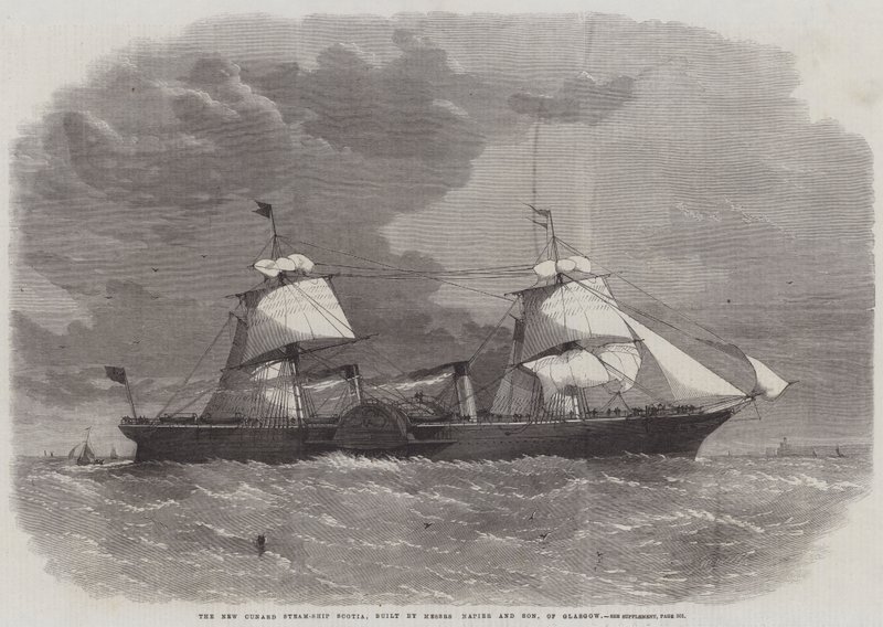 Glasgow Messrs Napier ve Son tarafından inşa edilen Yeni Cunard Steamship Scotia by Edwin Weedon