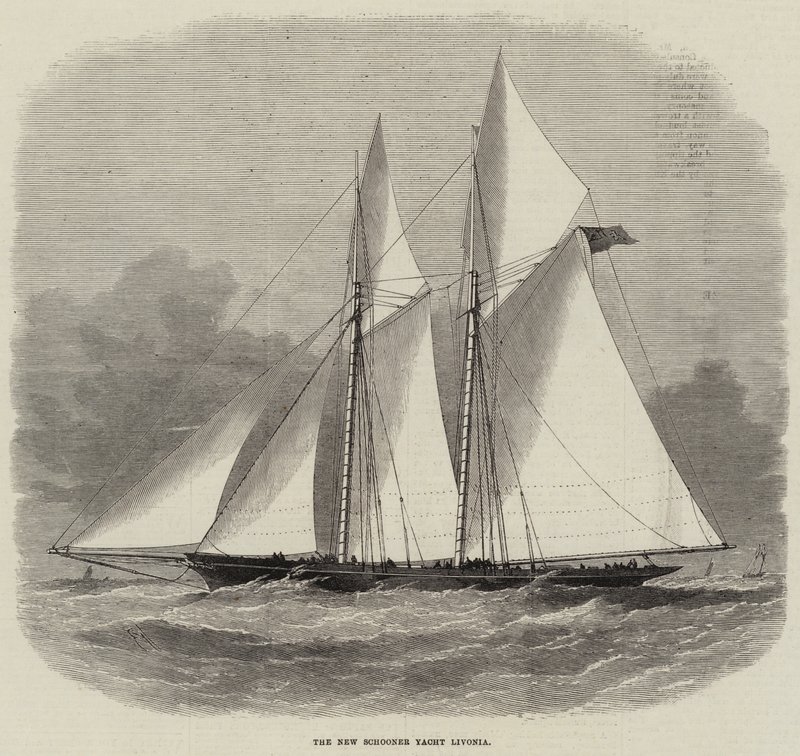 Yeni Schooner Yat Livonia by Edwin Weedon