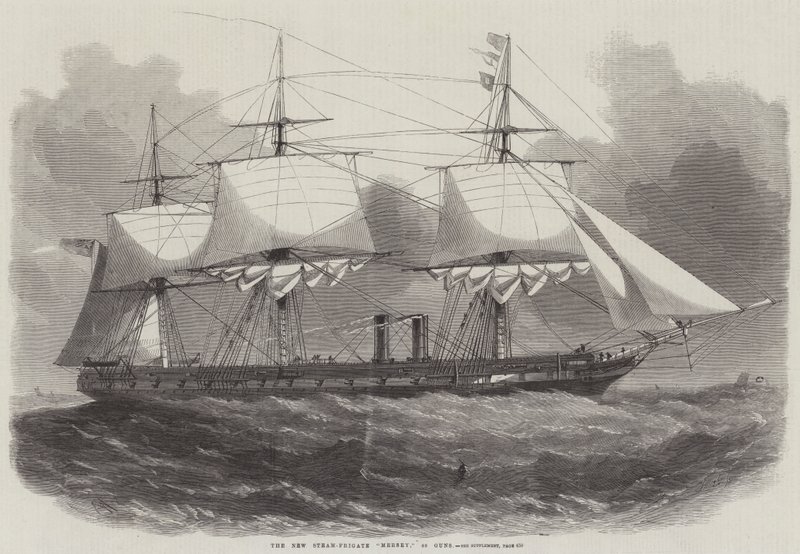Yeni Buharlı Fırkateyn Mersey, 40 Silah by Edwin Weedon