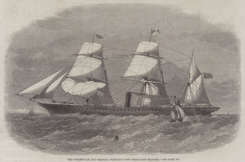 The Peninsular and Oriental Company'nin Yeni Buharlı Gemisi Mooltan by Edwin Weedon