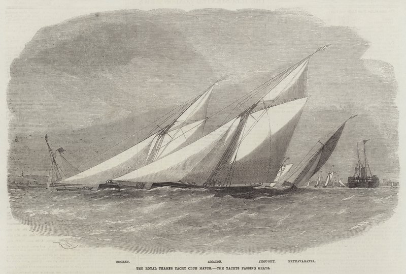 Royal Thames Yat Kulübü Maçı, Greys'i Geçen Yatlar by Edwin Weedon