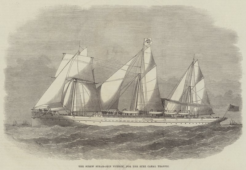 Süveyş Kanalı Trafiği için Vidalı Buharlı Gemi Valisi by Edwin Weedon