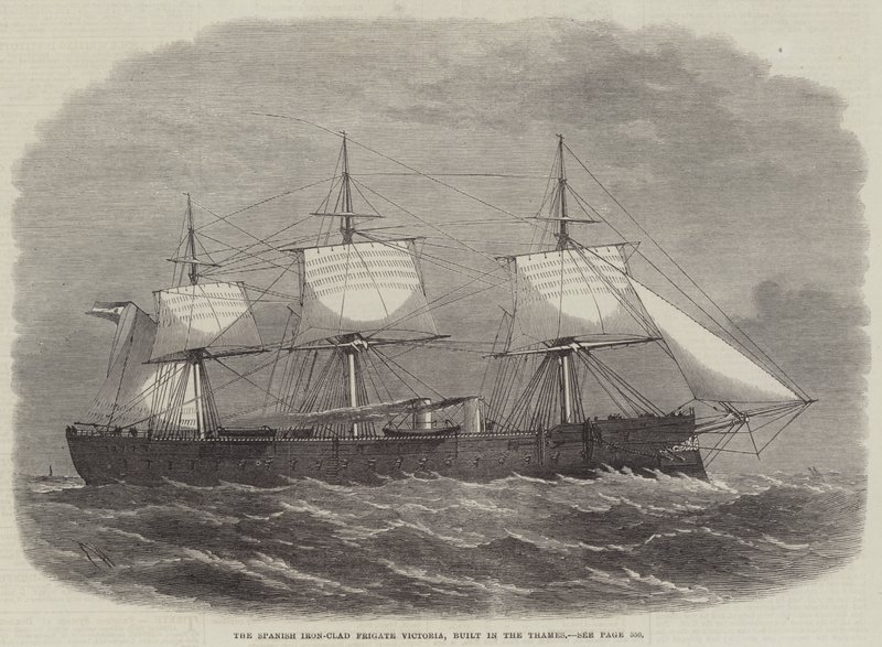 Thames'te inşa edilen İspanyol Demir Kaplı Victoria Fırkateyni by Edwin Weedon