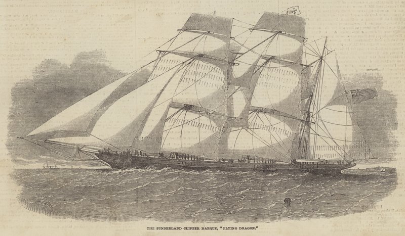 Sunderland Clipper Barque, Uçan Ejderha by Edwin Weedon