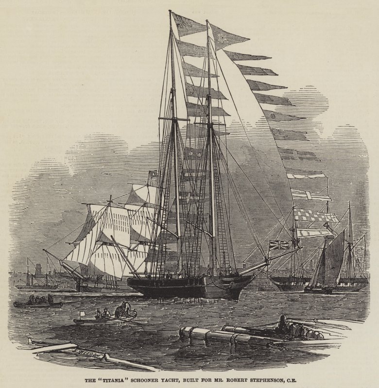 Bay Robert Stephenson, CE için inşa edilen Titania Schooner Yacht by Edwin Weedon