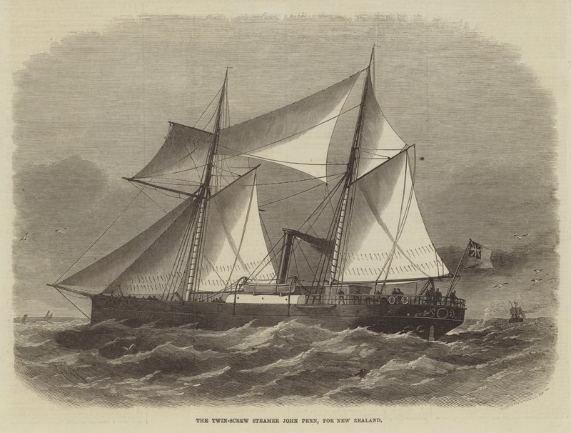 Çift Vidalı Buharlı Pişirici John Penn, Yeni Zelanda için by Edwin Weedon