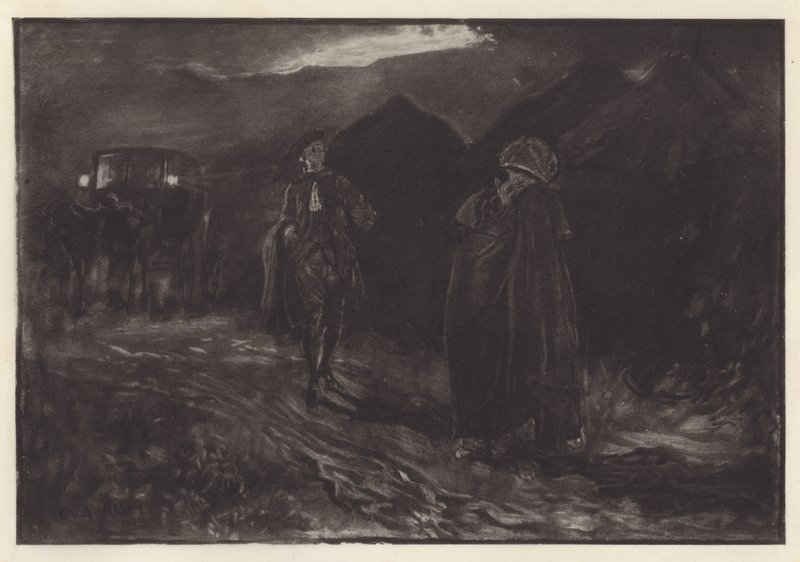 Oliver Goldsmith (lito) tarafından Fethetmek için Duruyor için İllüstrasyon by Edwin Austin (after) Abbey