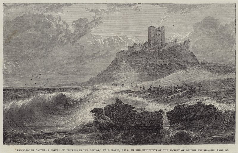 Bamborough Şatosu, Yaklaşan Tehlikenin Bir İşareti by Edwin Hayes