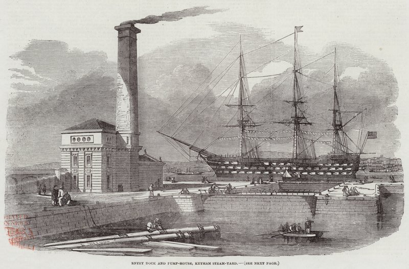 Giriş Rıhtımı ve Pompa Evi, Keyham Steam-Yard by Edwin Weedon