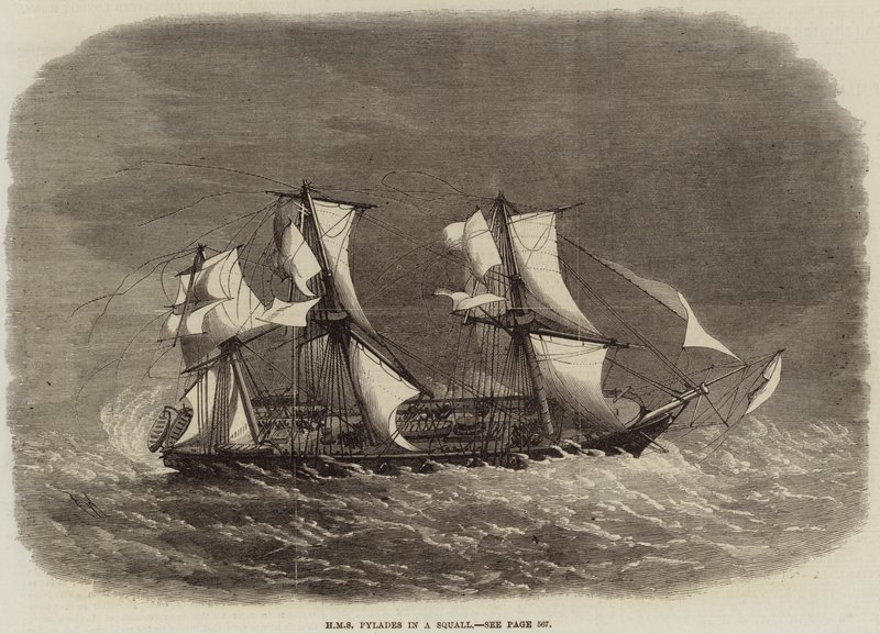 ಸ್ಕ್ವಾಲ್ ಟರ್ಕ್‌ನಲ್ಲಿ HMS ಪೈಲೇಡ್ಸ್ by Edwin Weedon