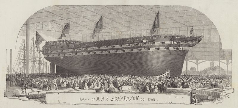 HMS Agamemnon, 90 Silahın Lansmanı by Edwin Weedon