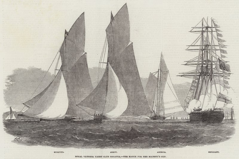 Royal Victoria Yacht Club Regatta, Majestelerinin Kupası Maçı by Edwin Weedon