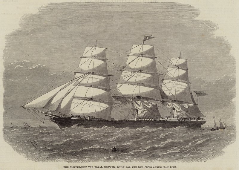 Kızıl Haç Avustralya Hattı için inşa edilen Clipper-Ship the Royal Edward by Edwin Weedon