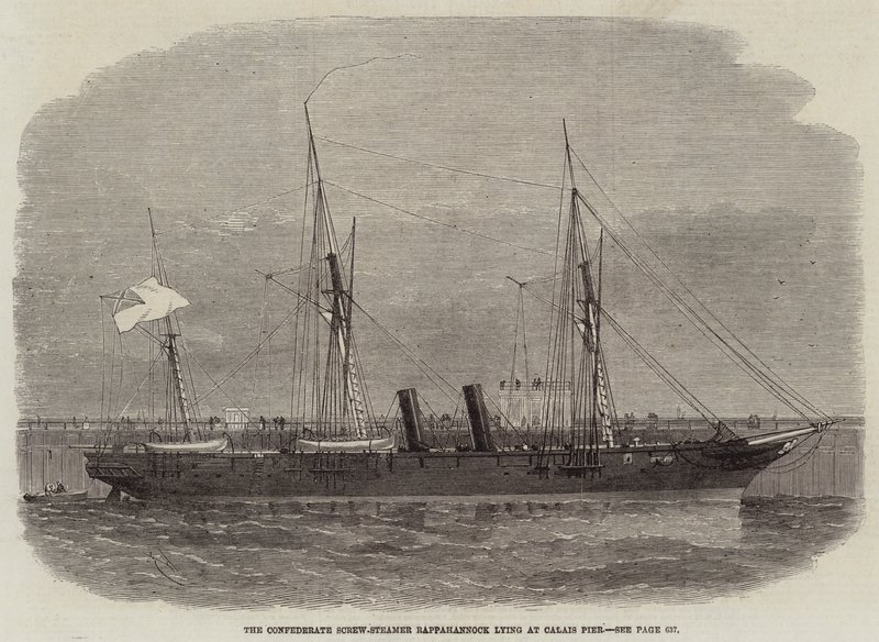 Calais İskelesi'nde yatan Konfederasyon Vidalı Vapur Rappahannock by Edwin Weedon