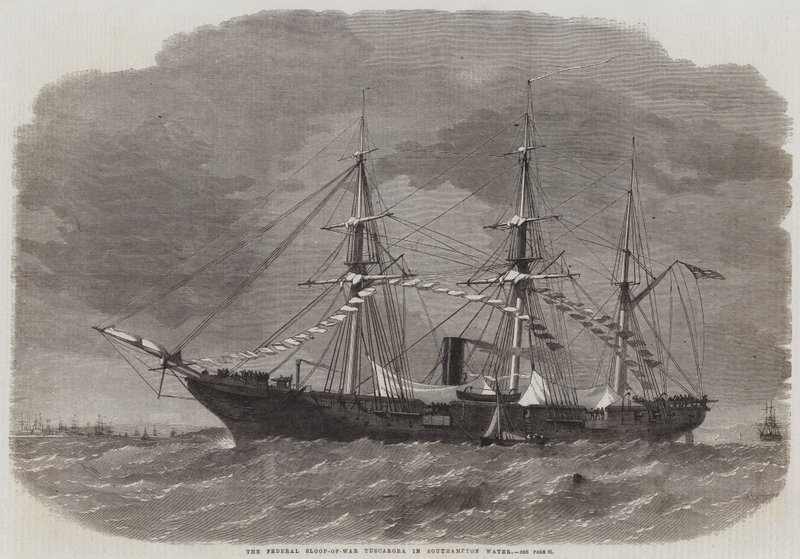 Southampton Water'daki Federal Savaş Sloopu Tuscarora by Edwin Weedon
