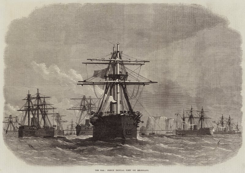 Savaş, Fransız Zırhlı Filosu Heligoland açıklarında by Edwin Weedon